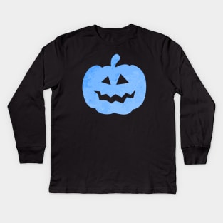 Blue Jack O Lantern - Autism Awareness Halloween Kids Long Sleeve T-Shirt